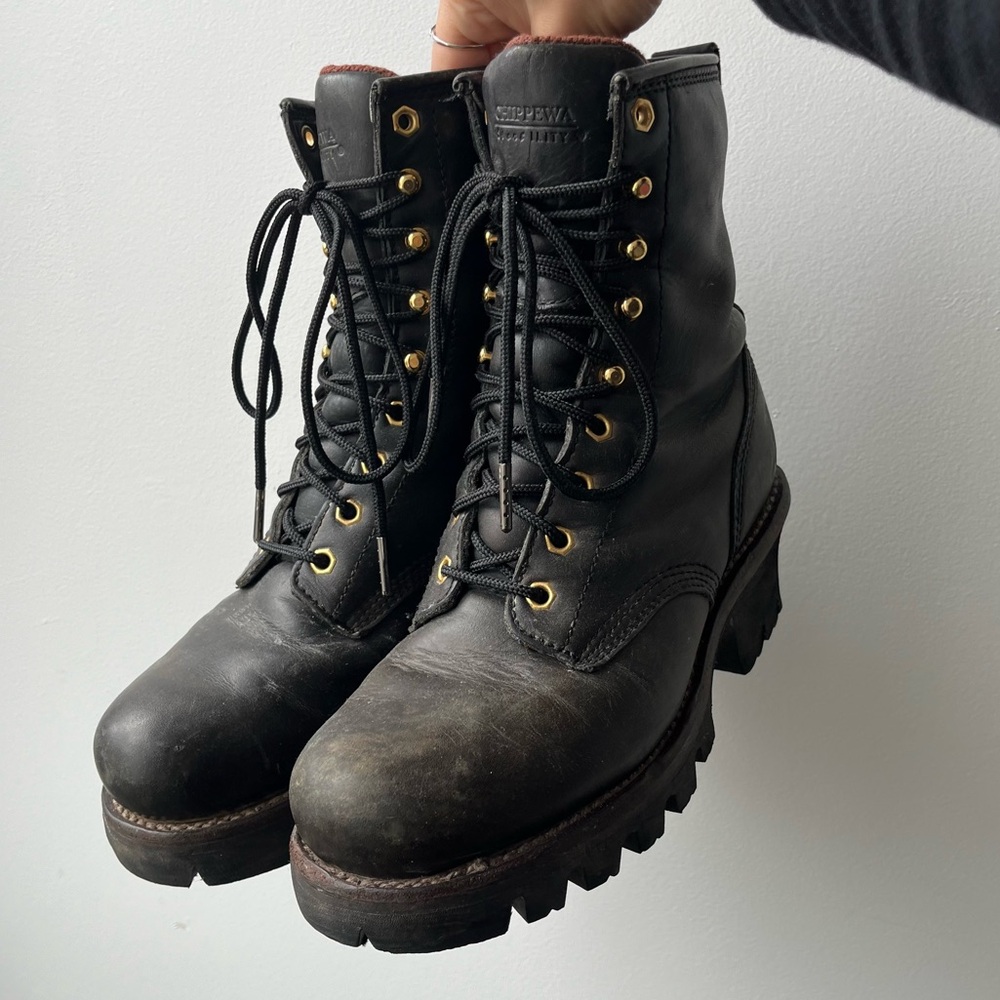 Chippewa Black Leather Boots